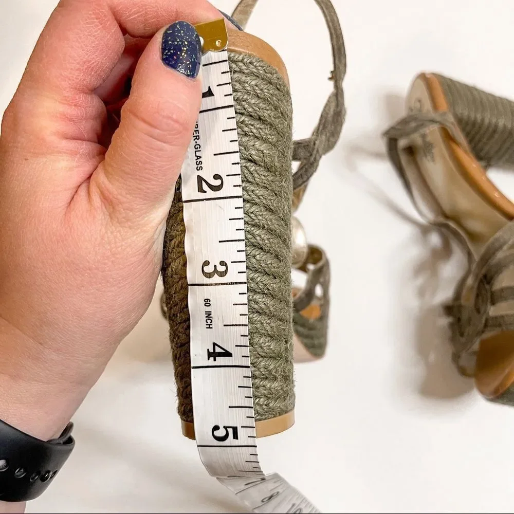 Seychelles Olive Green Strappy Platform Espadrille‎ Sandals Size 9.5